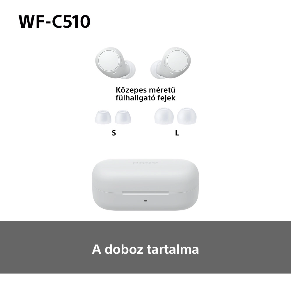 Sony WF-C510 vezeték nélküli fülhallgató (fehér) (WFC510W.CE7)