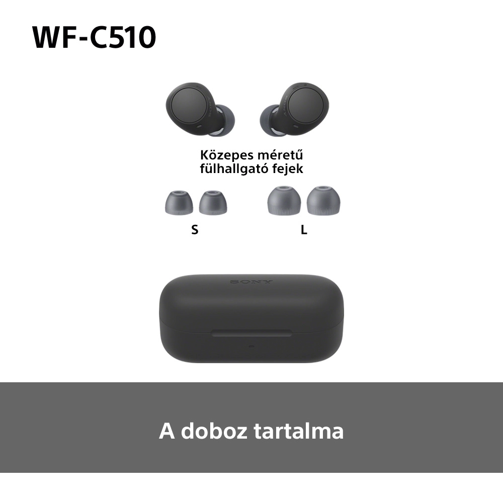 Sony WF-C510 vezeték nélküli fülhallgató (fekete) (WFC510B.CE7)