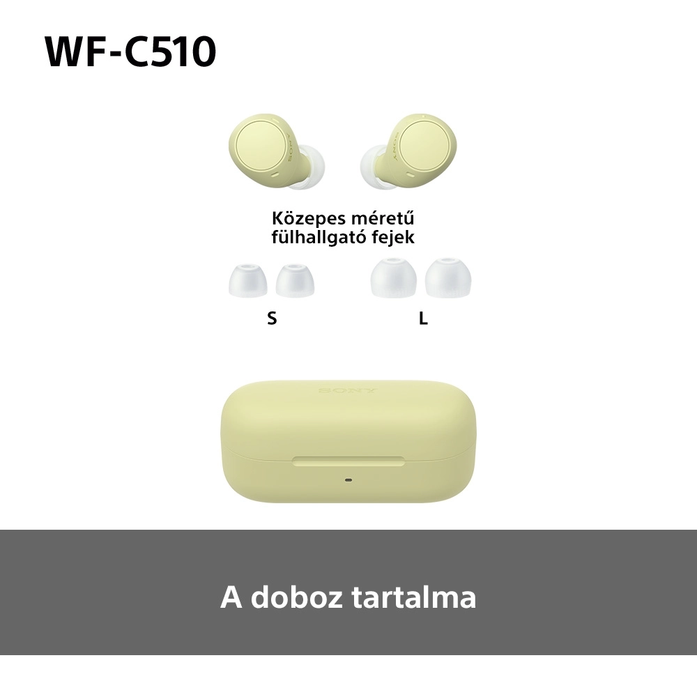 Sony WF-C510 vezeték nélküli fülhallgató (sárga) (WFC510Y.CE7)