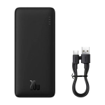 Baseus Airpow gyorstöltő powerbank 10000mAh, 20W, fekete + USB Type-C, 30cm kábel (PPQD090001)
