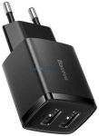 Baseus Compact hálózati töltő 10.5W, 2×USB Type-A, fekete (CCXJ010201)