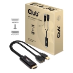 Club3D CAC-1331 (HDMI 2.0 to DisplayPort 1.2 4K60Hz HDR M/F, USB-A táp, 25cm)