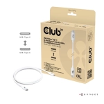 Club3D CAC-1572 (USB4 USB-C, 240W PD, 80Gbps, 8K240Hz, 4K540Hz, Bidirectional, fehér, M/M, 1,2m)