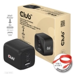 Club3D CAC-1913EU (65W GAN, Triple port 2xUSB-C 1xUSB-A PD 3.0)
