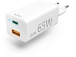 Hama Univerzális hálózati töltő, USB-A és Type-C, GaN, PD, QC, Max. 65W, fehér (201643)