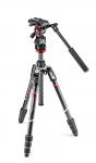 Manfrotto Befree Live Carbon fibre Tripod twist, videó fejjel (MVKBFRTC-LIVE)