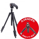 Manfrotto Compact Action alu állványszett hibrid fejjel, fekete (MKCOMPACTACN-BK)