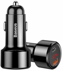 Baseus Magic PPS autós gyorstöltő 45W, USB Type-A + USB Type-C, fekete (CCMLC20C-01)