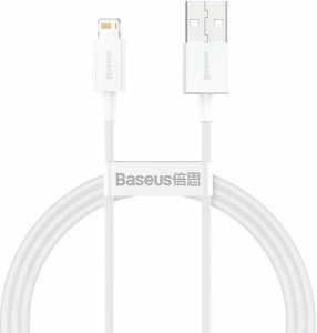 Baseus Superior USB Type-A – iPhone, 2.4A gyorstöltő adatkábel, 1m, fehér (CALYS-A02)