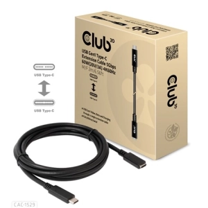 Club3D CAC-1529 (USB-C Gen 1 to USB-C, 5Gbps, 60W, 4K60Hz, M/F, 2m)