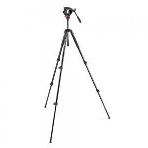 Manfrotto MVH500AH fluid fej lapos alappal + 190X alu video tripod (MVK500190XV)