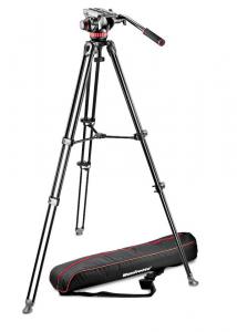 Manfrotto MVH502A fluid fej + MVT502AM alu állvány, ikerláb, középterp (MVK502AM-1)