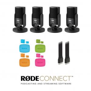 Rode NT-USB Mini podszett 4 A szett tartalma: 4 x NT-USB Mini mikrofon USB-C - USB-A kábellel, ajándék ká