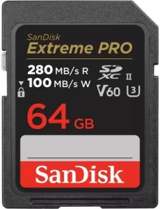 SanDisk Extreme PRO SDXC  64GB memóriakártya [280/100MB/s] (215491)