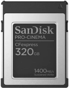 SanDisk Pro-Cinema CFExpress Type-B 320GB memóriakártya [1700/1500MB/s] (220058)