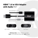 Club3D CAC-1302 (HDMI 1.4 to VGA + Audio, 1080p@60Hz, Micro USB power)