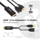 Club3D CAC-1331 (HDMI 2.0 to DisplayPort 1.2 4K60Hz HDR M/F, USB-A táp, 25cm)