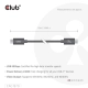 Club3D CAC-1570 (USB4 USB-C, 240W PD, 80Gbps, 8K240Hz, 4K540Hz, Bidirectional, fekete, M/M, 1,2m)