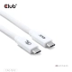 Club3D CAC-1572 (USB4 USB-C, 240W PD, 80Gbps, 8K240Hz, 4K540Hz, Bidirectional, fehér, M/M, 1,2m)