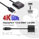 Club3D CAC-2070 (DisplayPort 1.2 to HDMI 2.0, 4K60Hz UHD, Aktív, 3D támogatás)