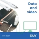 Club3D CAC-3001 (USB-C, PD 240W, 20Gbps, 4K60Hz, fehér, M/M, 2m)